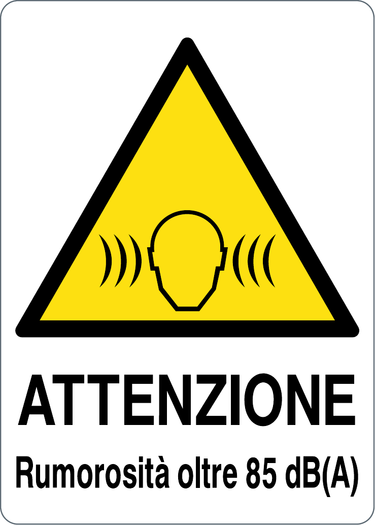 Cartello attenzione rumorosità oltre 85 dB(A) 2053