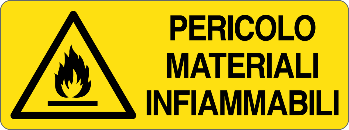 Cartello pericolo materiali infiammabili 232