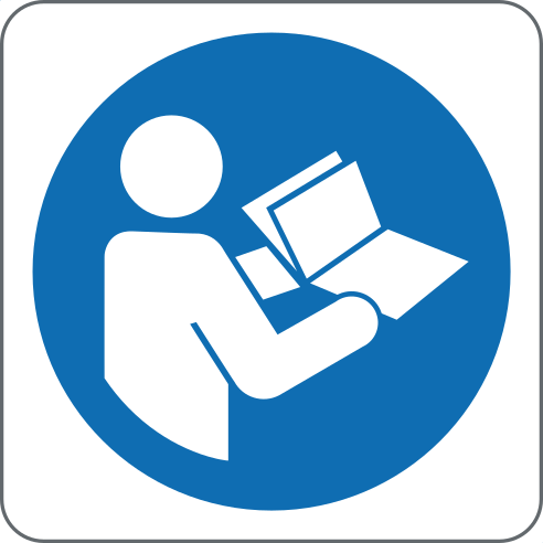 Cartello simbolo obbligo leggere le istruzioni 323