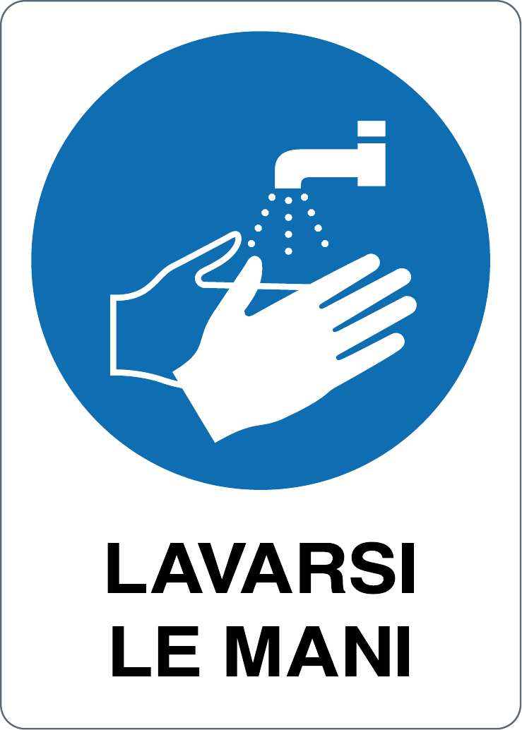 Cartello lavarsi le mani 3973