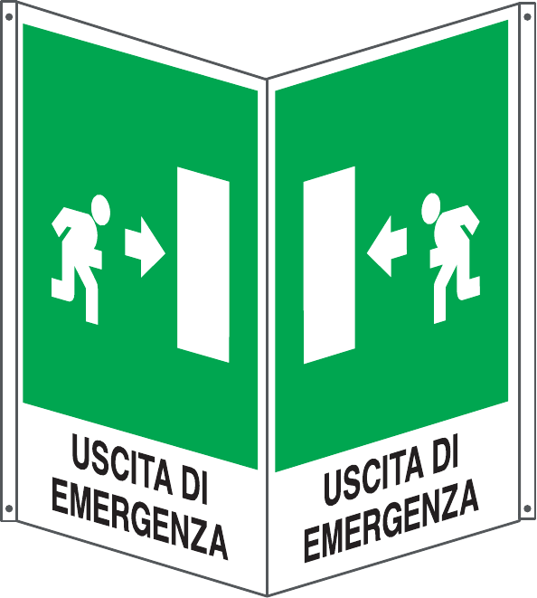 Cartello uscita di emergenza a sinistra (attacco a destra) 435