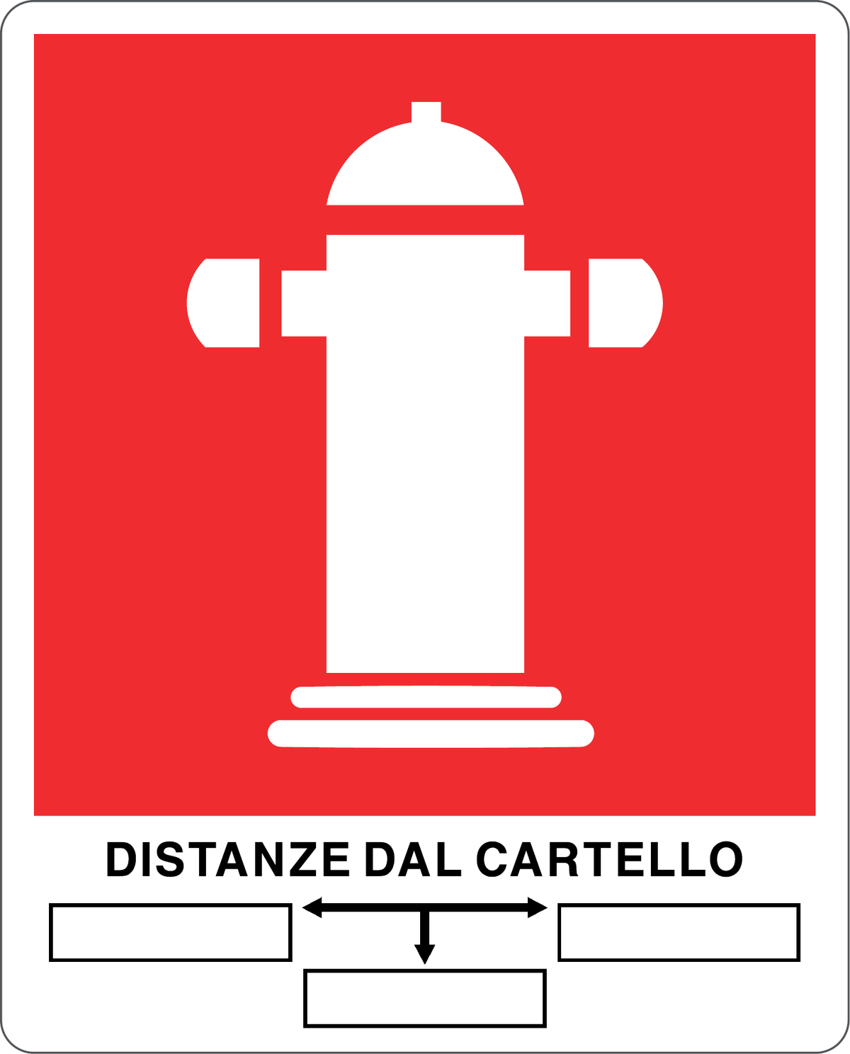 Cartello attacco vv.f - distanze dal cartello 577