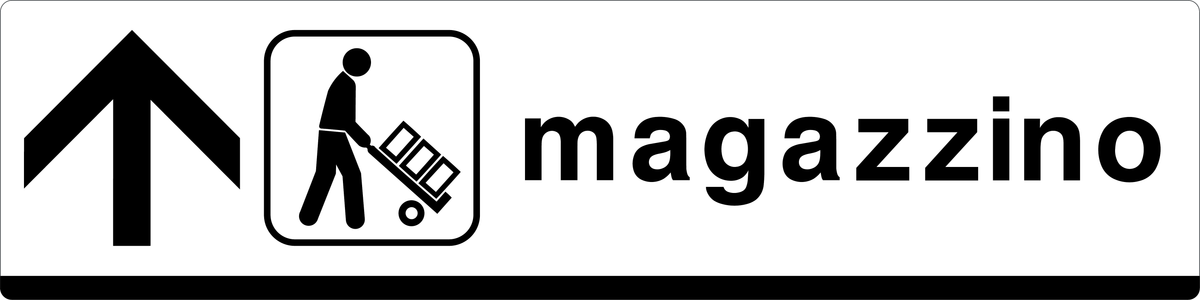 Cartello magazzino freccia avanti 866