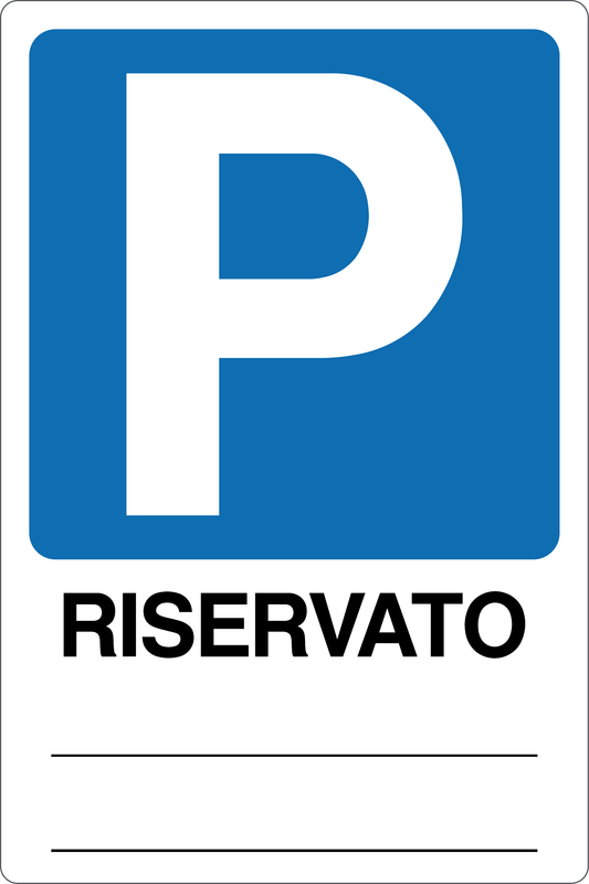 Cartello parcheggio riservato + spazio scrivibile 941