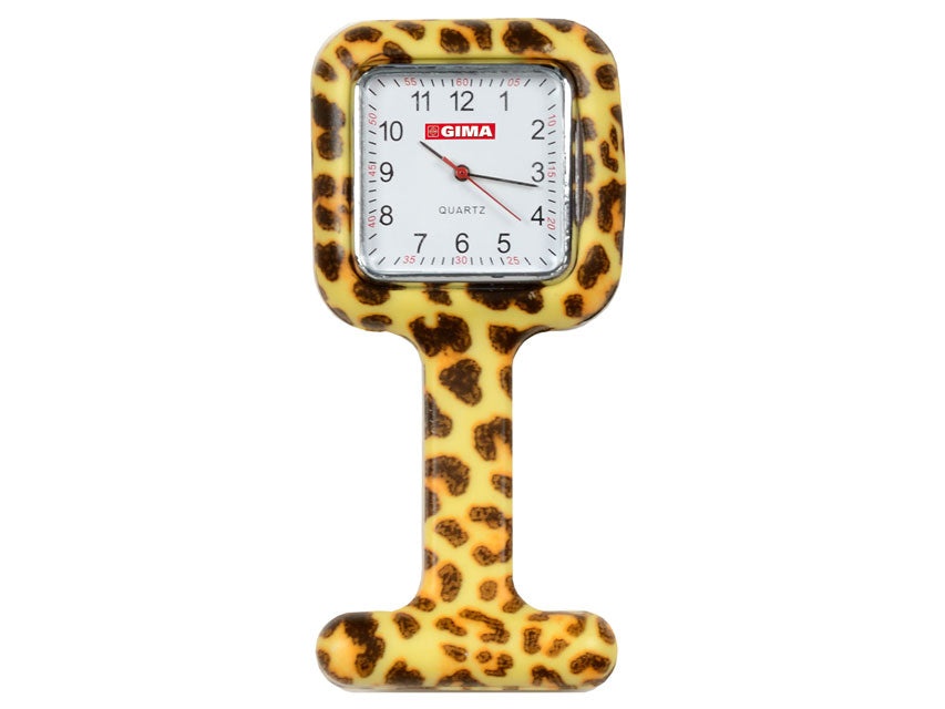 NURSES WATCH - square - leopard pattern