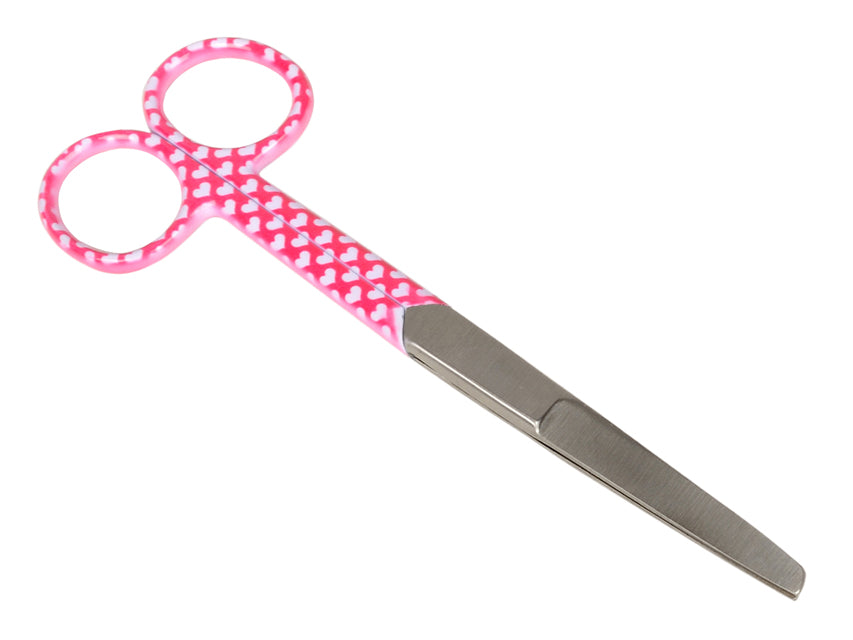 GERADE SCHERE MIT ABWECHSELNDEN SPITZEN - Herzmuster - 14 cm