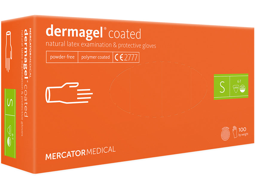 DERMAGEL LATEX GLOVES - POWDER FREE - small