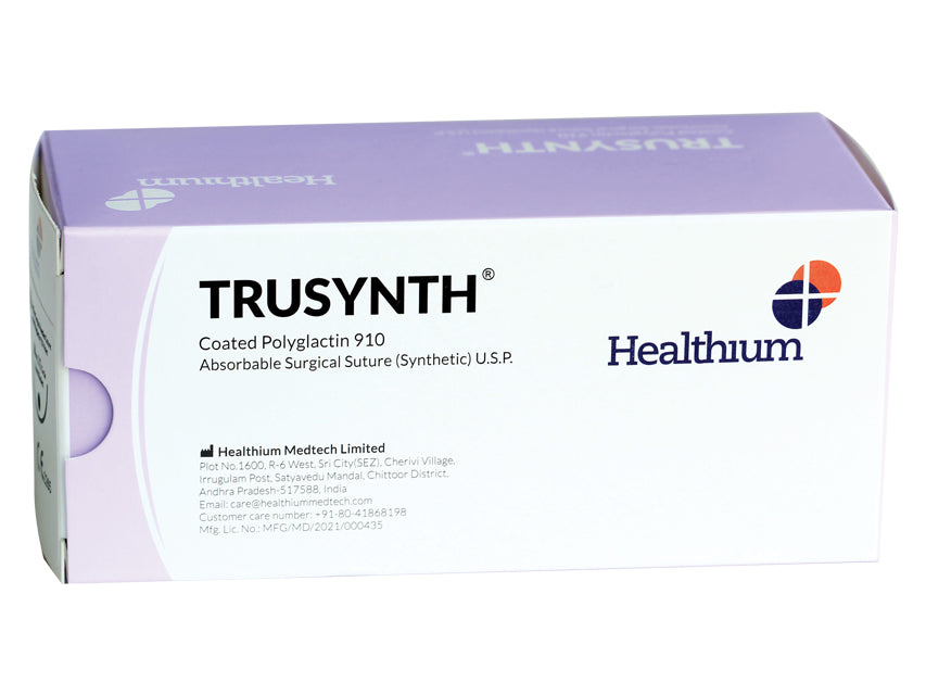 SUTURA ASS. TRUSYNTH calibro 4/0, curva 1/2, ago 19 mm - 75 cm - viola