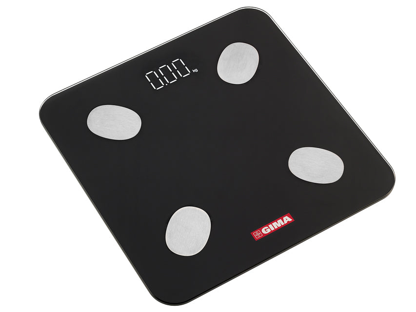 GIMAFIT KÖRPERFETTWAAGE mit Bluetooth - Schwarz