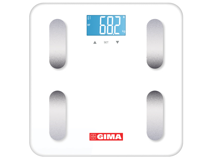 BÁSCULA DE GRASA CORPORAL EQUILIBRA - blanca