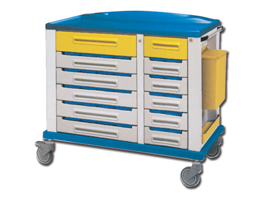 Large PHARMACY TROLLEY - 30 compartments