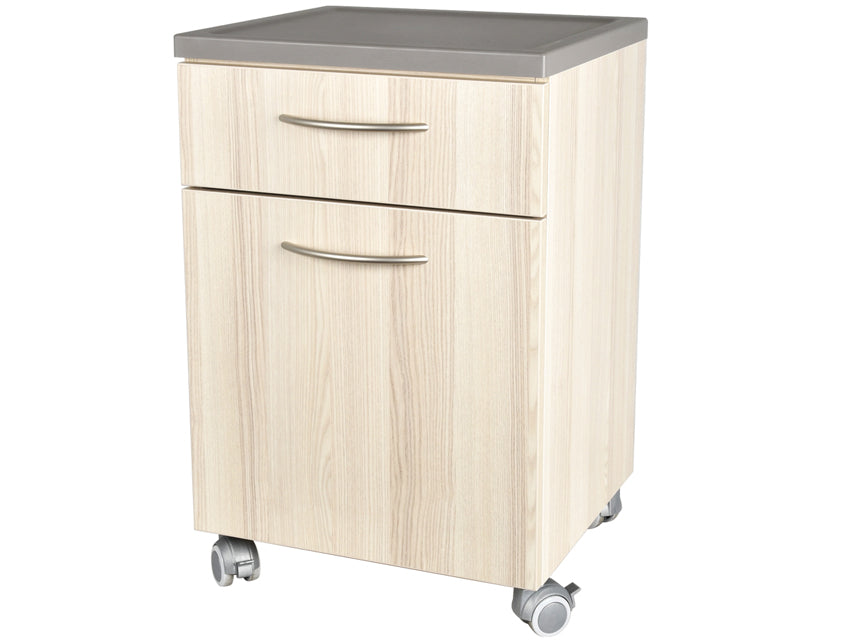 BEDSIDE TABLE with drawer - streaked beige