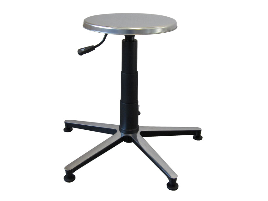 TABOURET - siège en acier inoxydable, base en aluminium avec pieds
