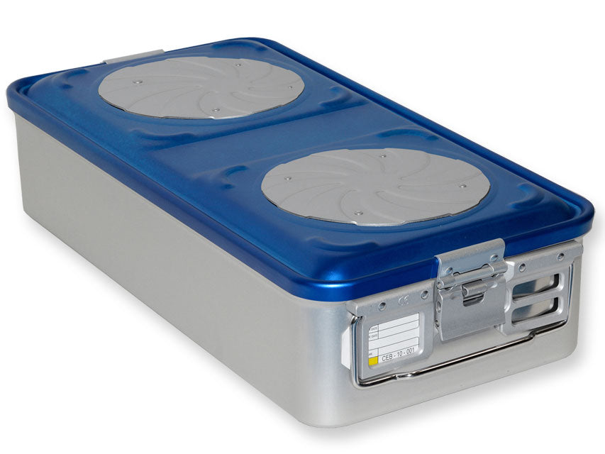 CONTAINER CON VALVOLA grande h 135 mm - blu forato