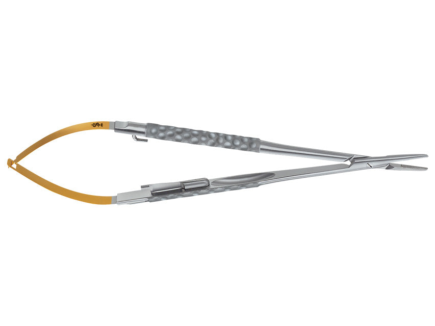 PORTA-AGHI CASTROVIEJO DUROGRIP AESCULAP IN CT - retto - 0,4/18 cm - BM003R