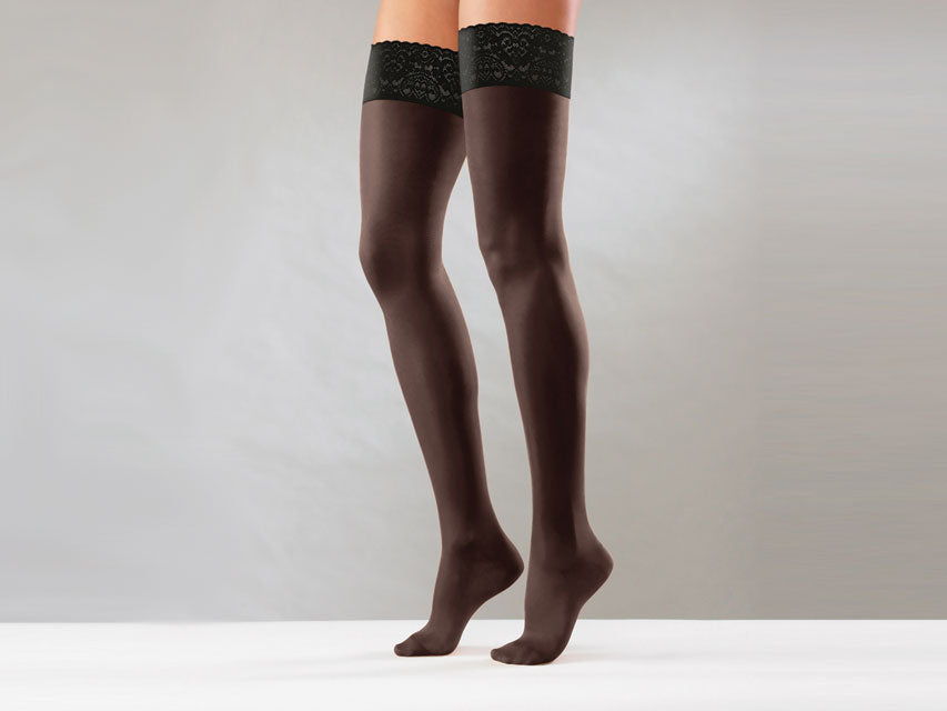 CALZA AUTOREGGENTE - M - forte compressione - nera