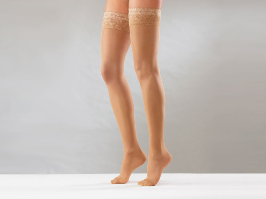 CALZA AUTOREGGENTE - M - media compressione - beige