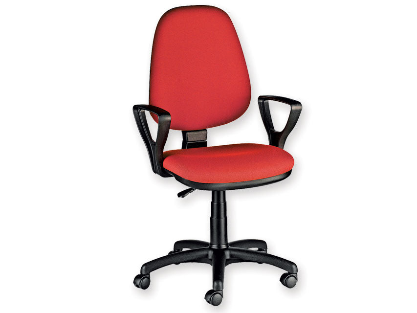 SEDIA CUNEO CON BRACCIOLI - tessuto - rosso