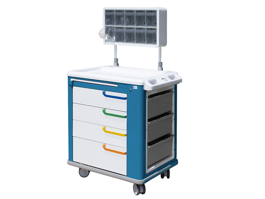 CARRELLO MEDICAZIONE -standard - bianco/blu