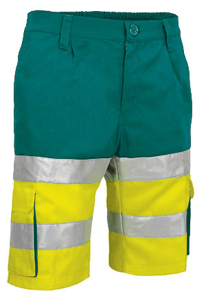 Pantalone corto da lavoro bicolore multitasche ad alta visibilità Brandon