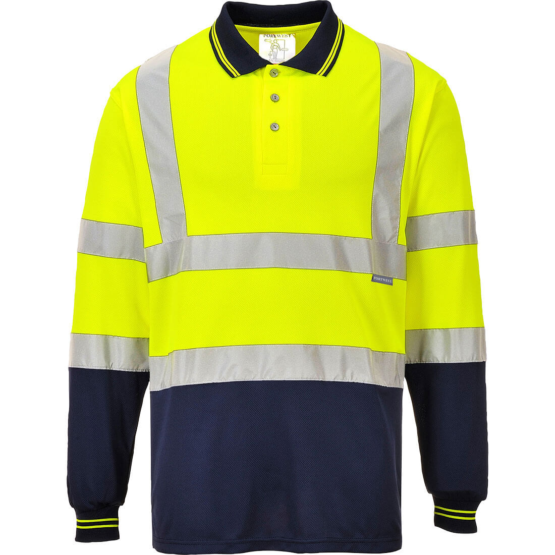S279YNR - Polo haute visibilité bicolore manches longues