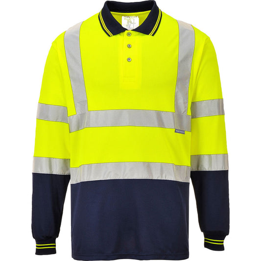 S279YNR - Two-tone long-sleeved Hi-Vis polo shirt
