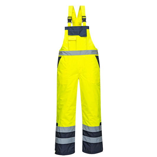 S489YER - Salopette haute visibilité bicolore - doublée