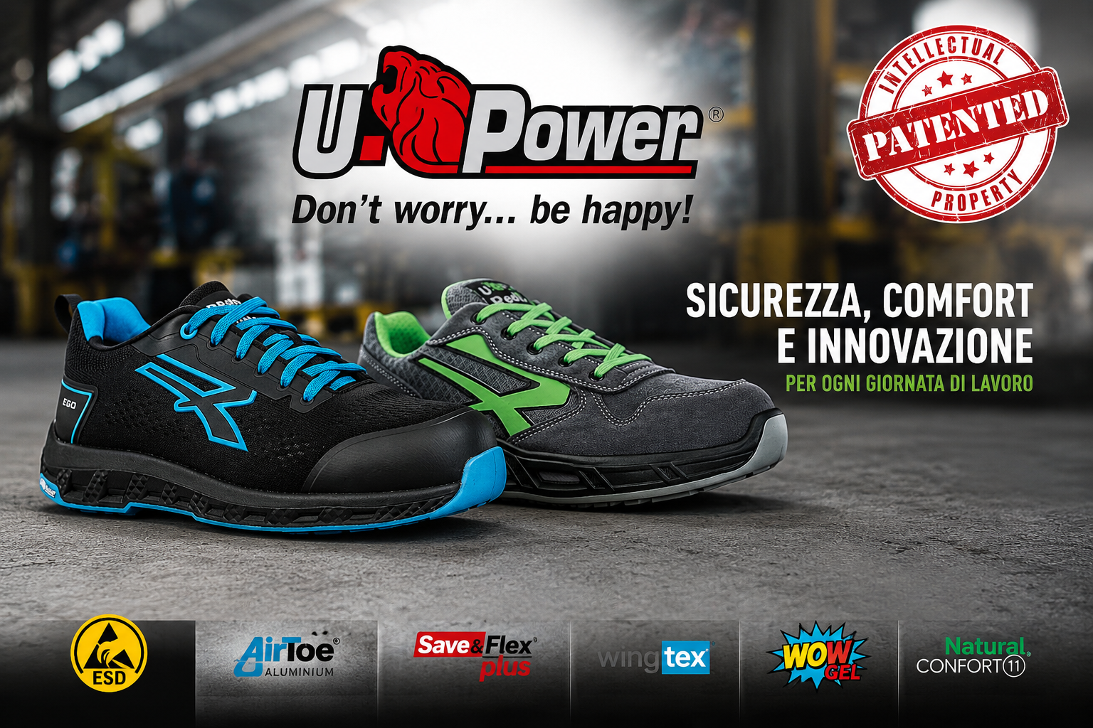 Scarpe antinfortunistiche U-Power: innovazione, comfort e sicurezza per ogni ambiente di lavoro