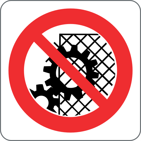 Cartello simbolo vietato rimuovere dispositivo di sicurezza 107