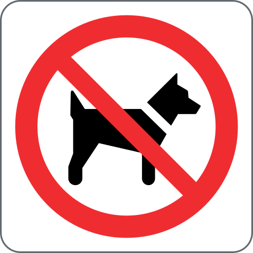 Cartello simbolo vietato l'accesso ai cani 1135