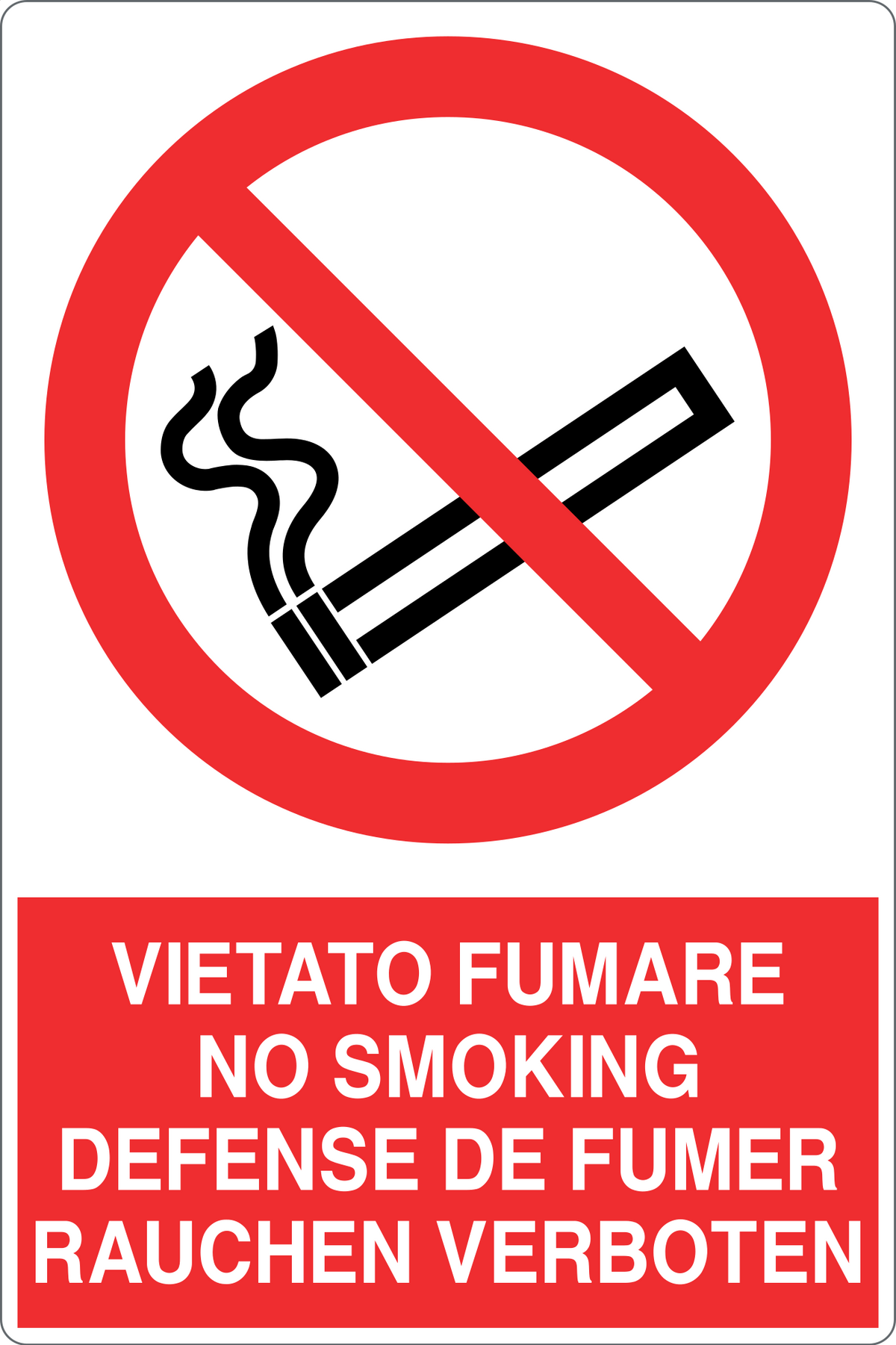 Cartello vietato fumare - 4 lingue 132
