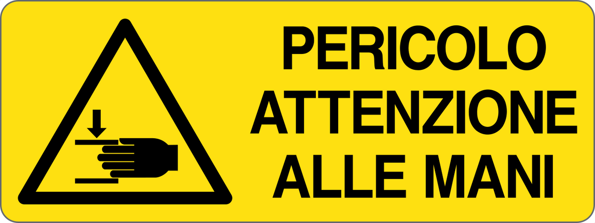 Cartello pericolo attenzione alle mani 2301