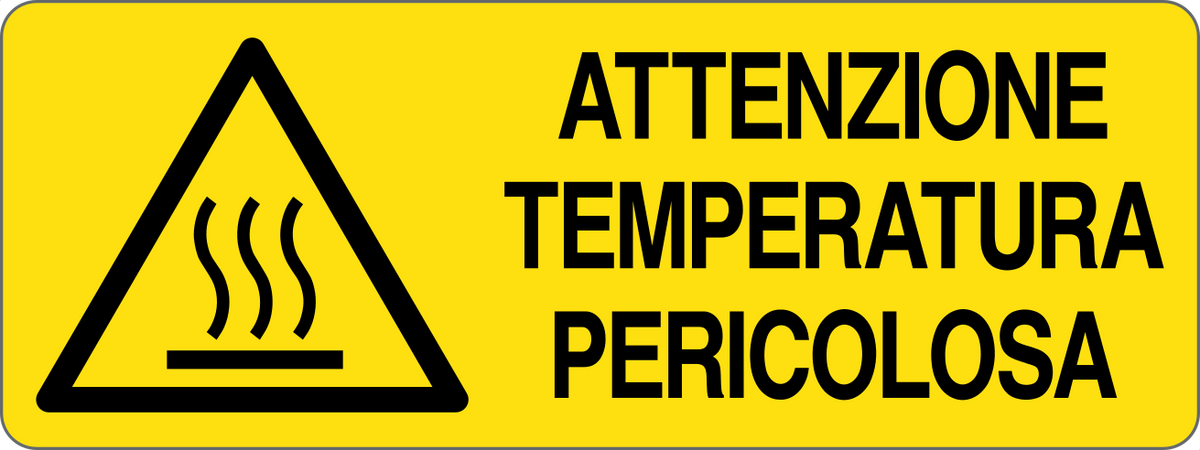 Cartello attenzione temperatura pericolosa 2365