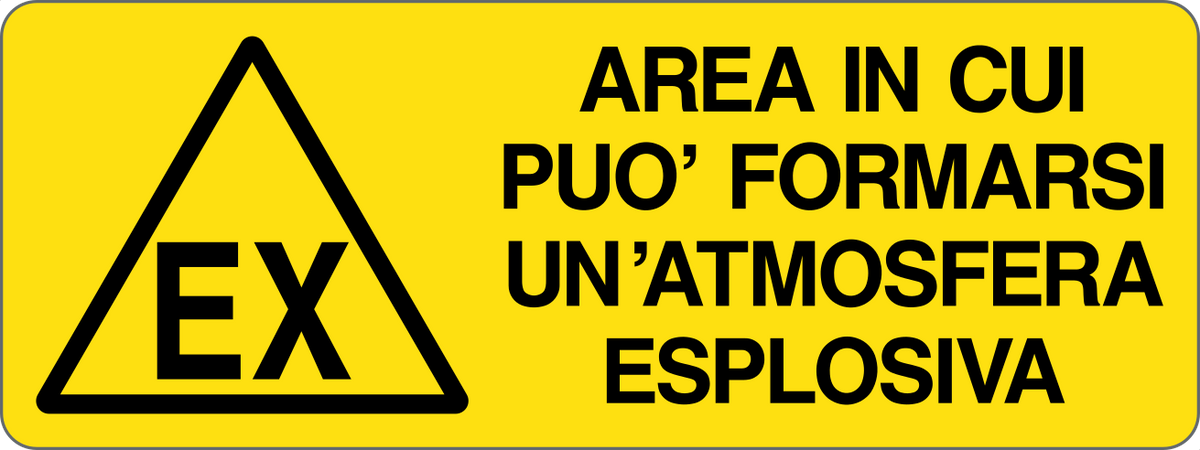 Cartello area in cui può formarsi un'atmosfera esplosiva 2370