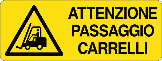 Cartello attenzione passaggio carrelli 250