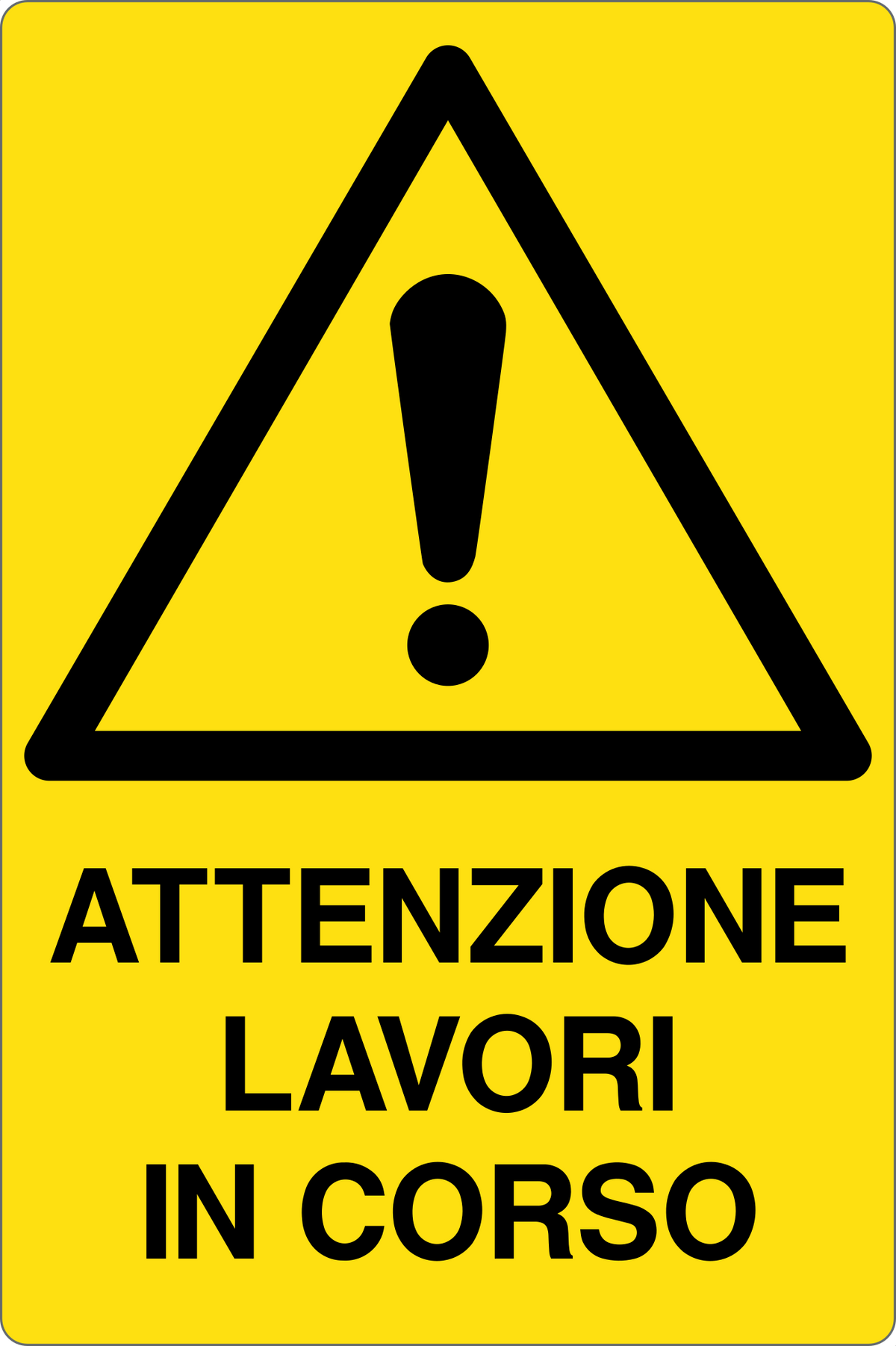 Cartello attenzione lavori in corso 272