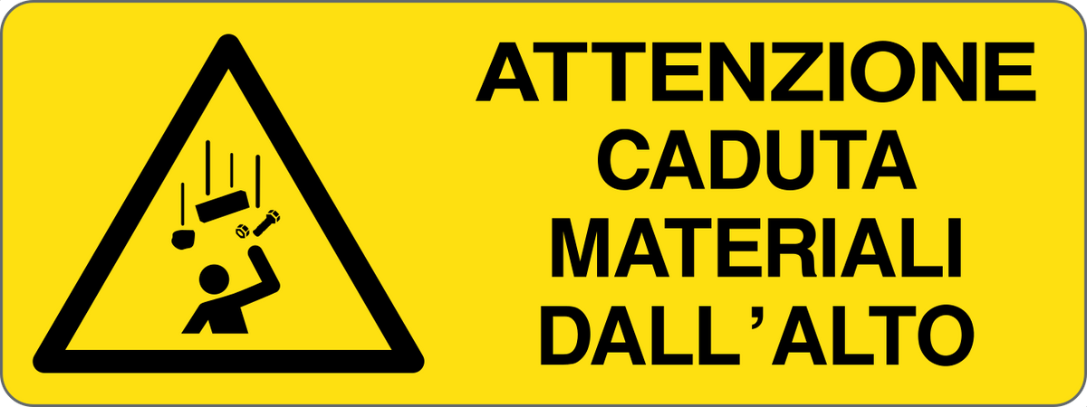 Cartello attenzione caduta materiali dall'alto 280