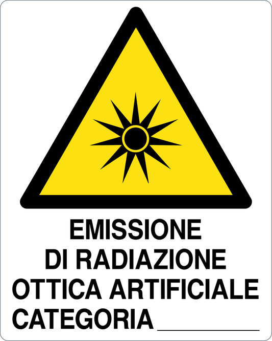 Cartello emissione di radiazione ottica artificiale categoria ___ 29792