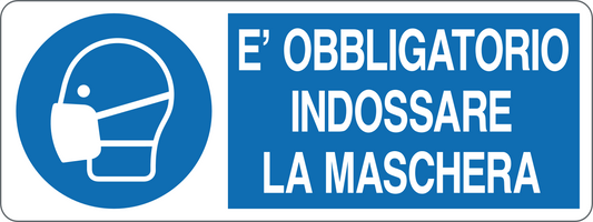 Cartello è obbligatorio indossare la maschera 3408