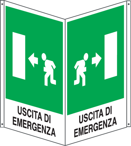 Cartello uscita di emergenza a destra attacco a destra 436