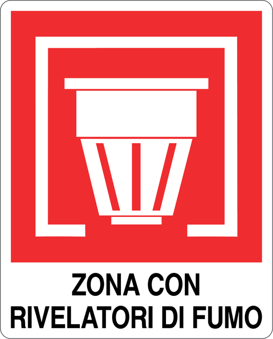 Cartello zona con rivelatori di fumo 573
