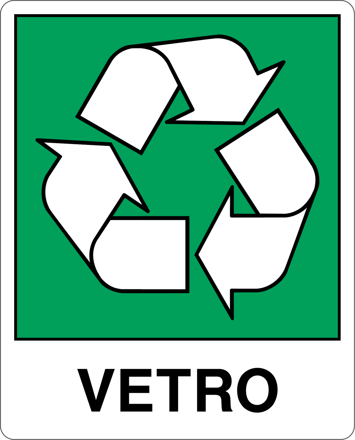 Cartello vetro - raccolta differenziata 9100