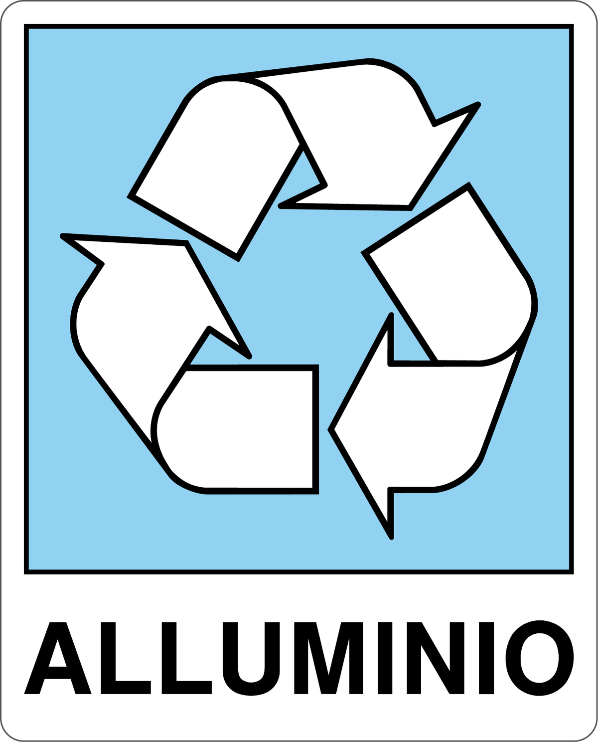 Cartello alluminio - raccolta differenziata 9105