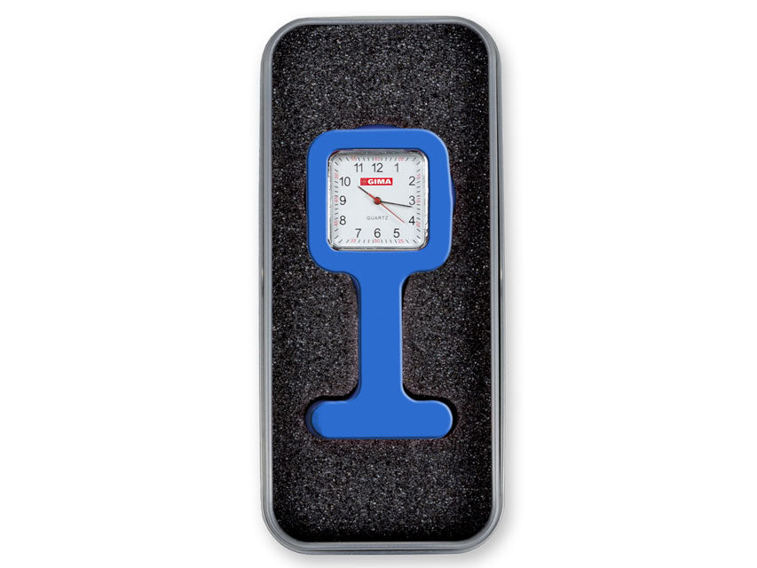 NURSES WATCH with aluminum box - square - blue