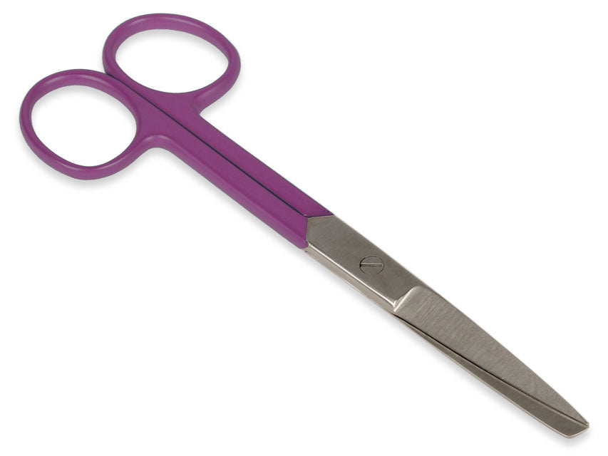 STRAIGHT SCISSORS WITH ALTERNATE POINTS - purple rings - 14 cm