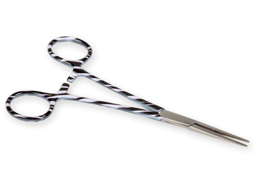 STRAIGHT HEMOSTATIC CLAMP - zebra pattern - 16 cm