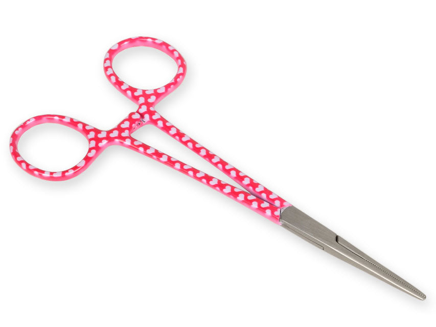 STRAIGHT HEMOSTATIC CLAMP - hearts pattern - 16 cm
