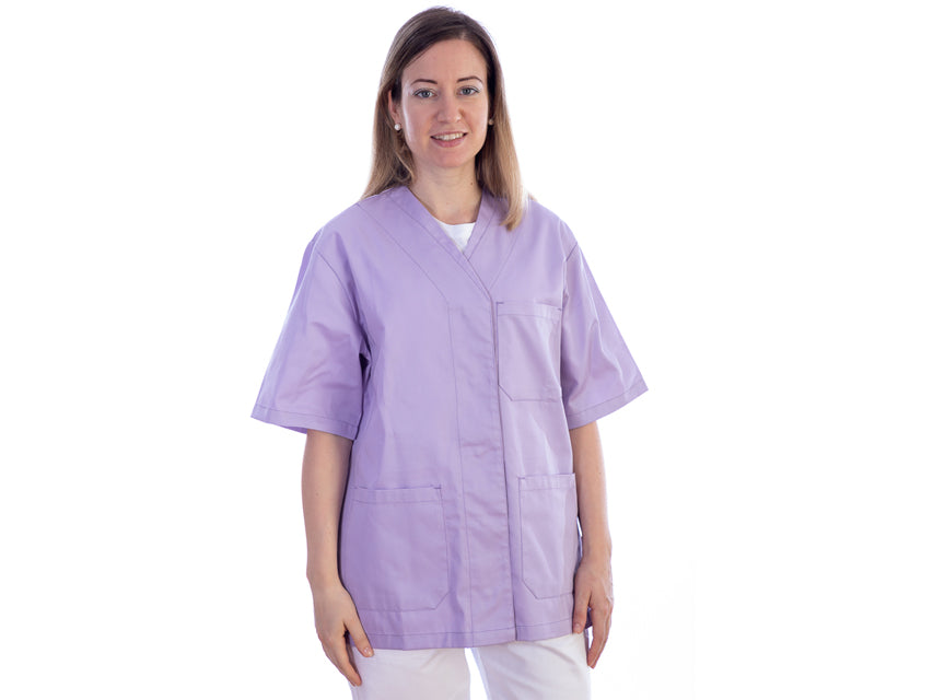 CASACCA CON BOTTONI-cotone/pol.-donna M viola