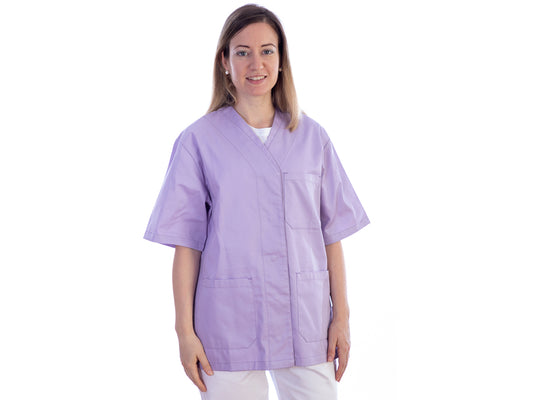 JACKET WITH BUTTONS-cotton/pol.-woman M purple