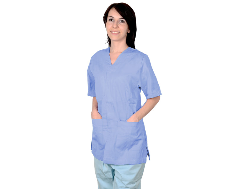 CASACCA CON BOTTONI-cotone/pol.-unisex XS azzurra